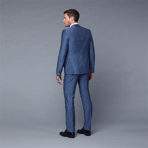 versace collection two-piece blue wool pattern suit|Gianni Versace Wool Suit .